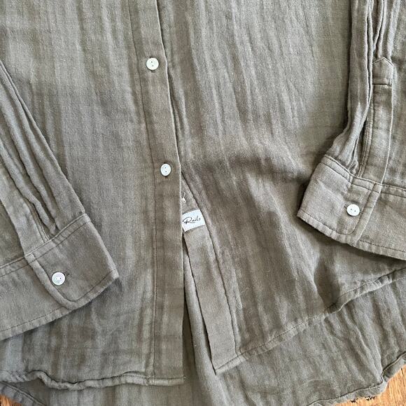 RAILS Ellis Green Canteen Womens Button Down Long Sleeve Cotton Shirt NWT - Picture 10 of 10